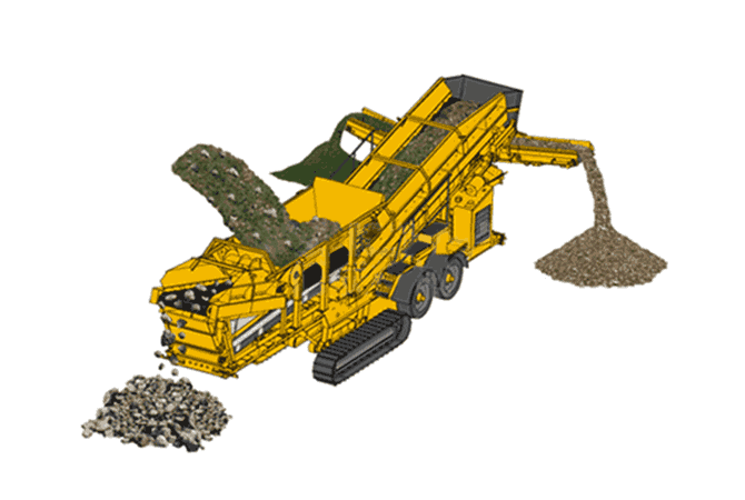 履带式移动破碎筛分站原理